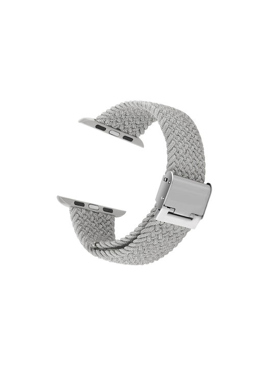 Crong Wave Λουράκι Υφασμάτινο Light Grey (Apple Watch 42/44/45mm)