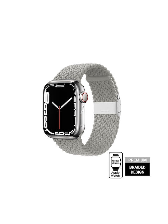 Crong Wave Λουράκι Υφασμάτινο Light Grey (Apple Watch 42/44/45mm)