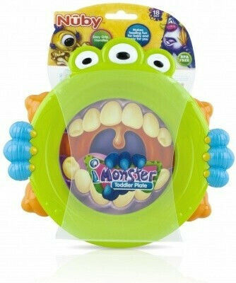 Nuby Baby Food Plate iMonster made of Plastic Green 4852622020