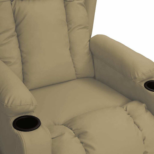 Πολυθρόνα Relax Massage με Υποπόδιο από Δερματίνη Καπουτσίνο 72.5x96x99.5cm