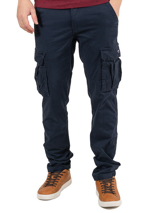 Trousers Cargo Elastic Navy Blue