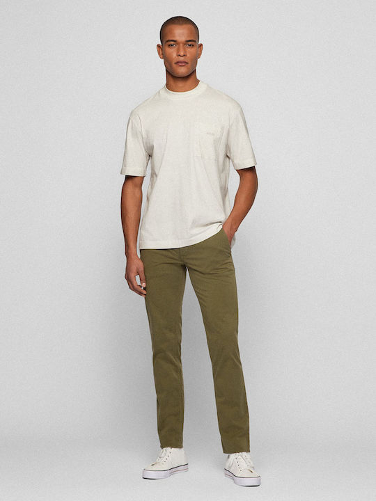 Schino-slim D Ανδρικό Παντελόνι Chino Slim Fit Χακί