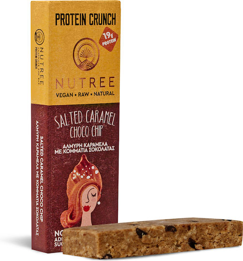 Nutree Crunch Блокче с 19гр Протеин & Вкус Salted Caramel Choco Chip 60гр