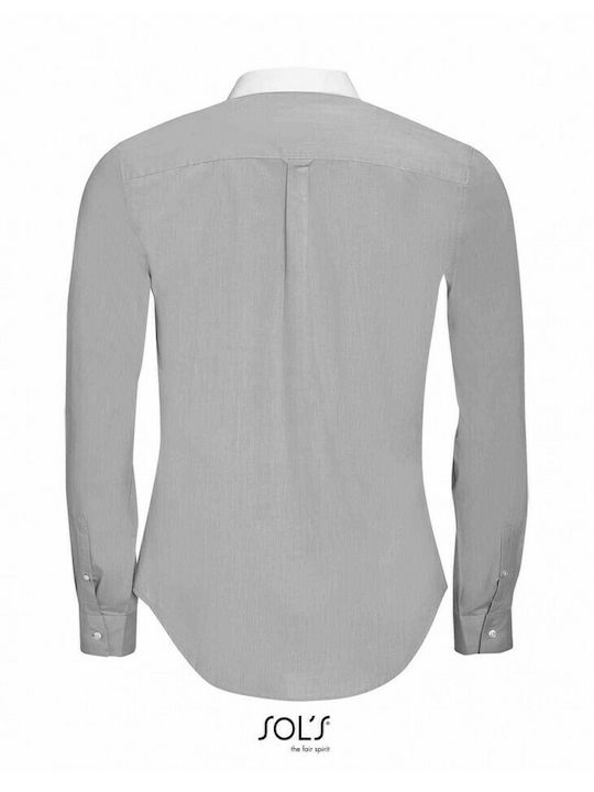 Sol's Belmont Men's Shirt Long Sleeve Gray