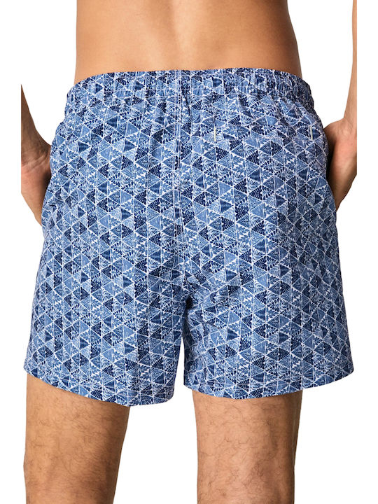 Men's Swimwear Shorts Navy Blue with Patterns