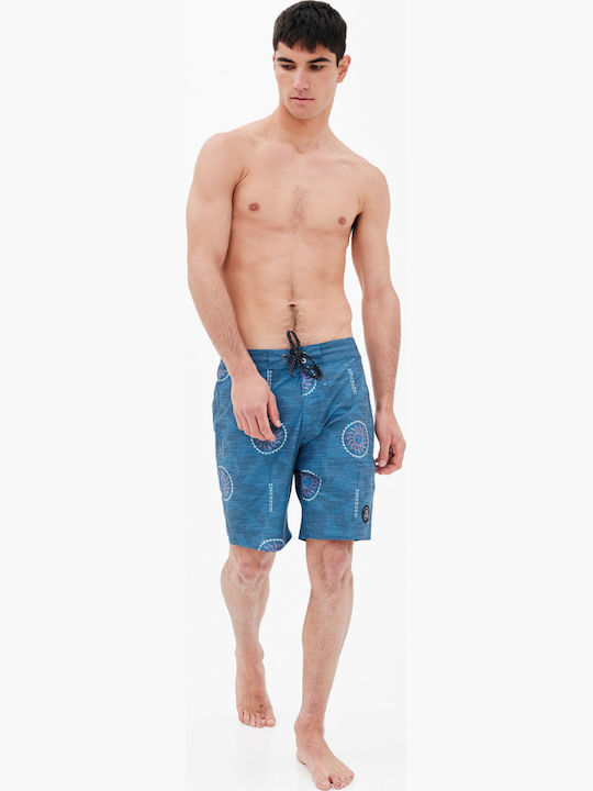 Men's Swimwear Bermuda Navy Blue with Patterns