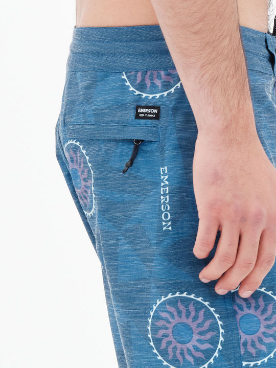 Men's Swimwear Bermuda Navy Blue with Patterns