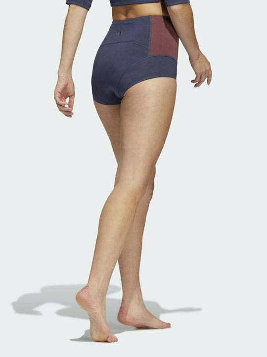 adidas Yoga For Elements Women's Yoga Legging Shorts High Waisted Navy Blue