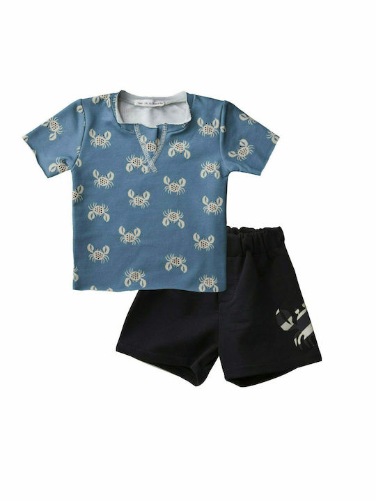 Two In A Castle Kinder Set mit Shorts Sommer 2Stück Hellblau