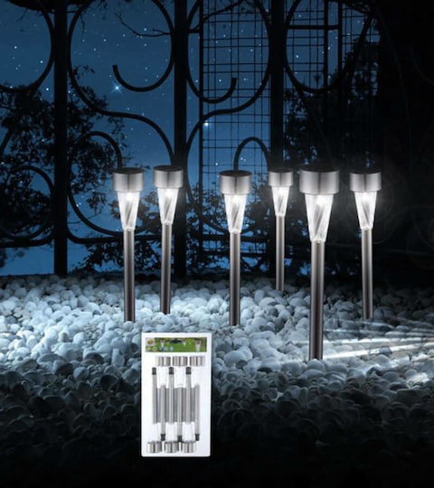 Globo Lighting Set 6 Lămpi Solare de Grădină Felinare Alb Rece 7000K cu Fotocelulă IP44