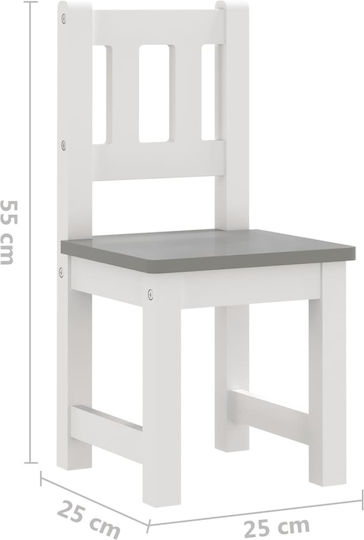 Kids Table and Chairs Set made of Wood White vidaXL