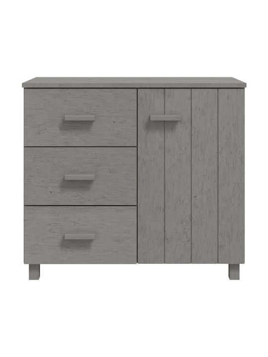 Bufet din Lemn cu Sertare Gri 90x40x80cm