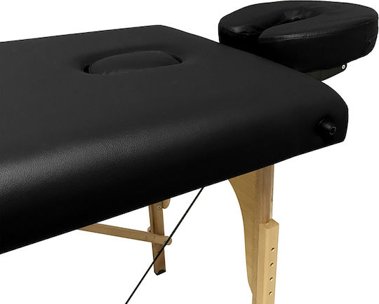 Medicin Wooden Portable Black Massage and Physiotherapy Bed 186x60cm
