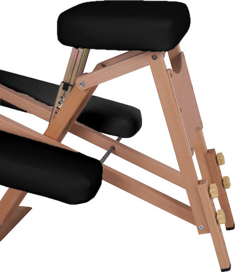 Medicin Stuhl Massage und Physiotherapie Schwarz aus Holz 85x57cm.