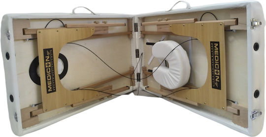 Medicin Wooden Portable White Massage and Physiotherapy Bed 186x60cm