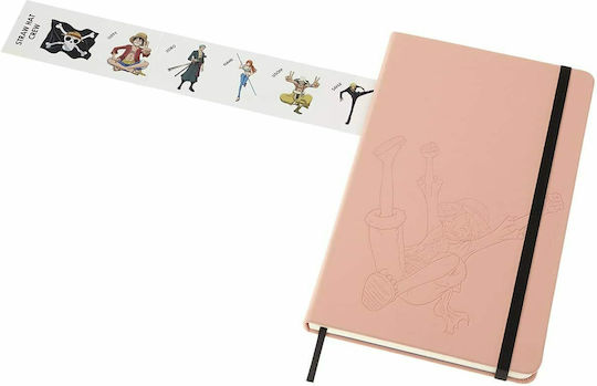 Moleskine One Piece Ruled Σημειωματάριο Ριγέ με Λάστιχο Ροζ