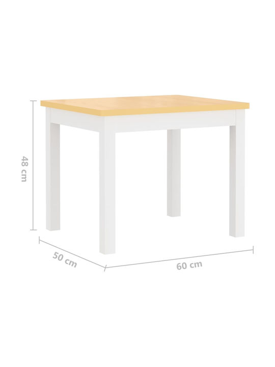 Kids Table Set with Chairs made of Wood White vidaXL