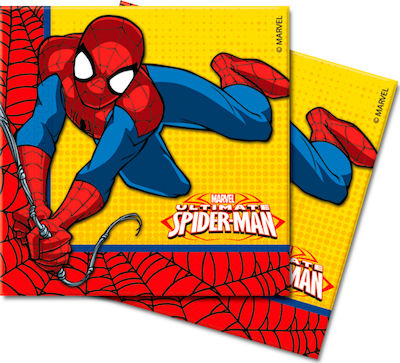 Χαρτοπετσέτες Marvel Ultimate Spiderman Χαρτοπετσέτες 33x33cm 16 Tμχ. Κόκκινες 33x33εκ. 16τμχ