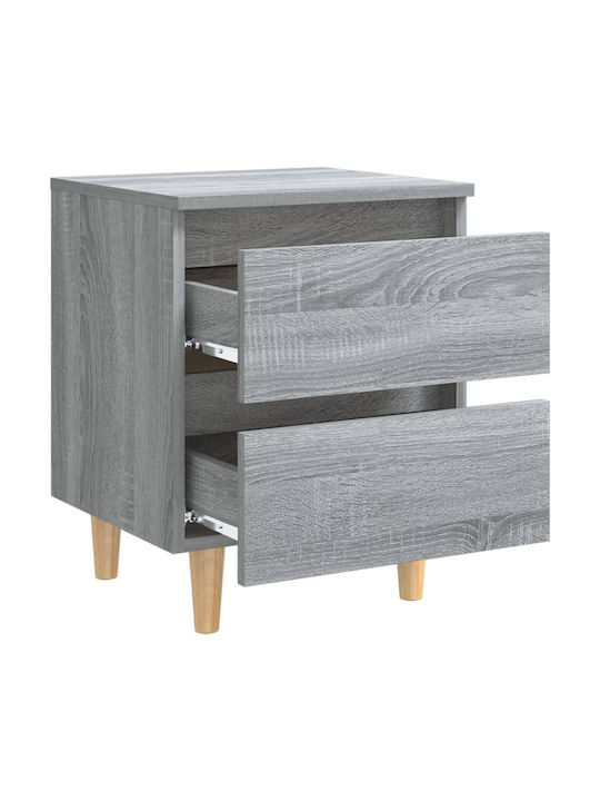 Wooden Bedside Table Gray 40x35x50cm