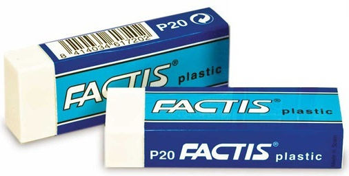 Factis Eraser Set for Pencil and Pen 2pcs White