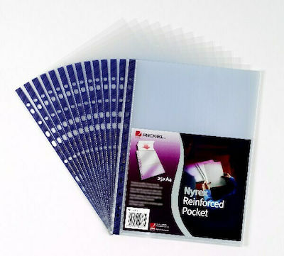 Rexel Plastic Sleeves for Documents A4 with Holes and Reinforcement 25pcs 12233