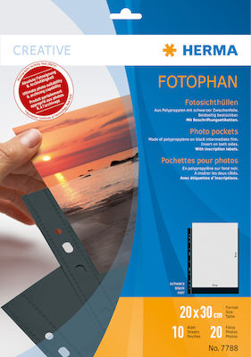 Herma Plastic Sleeves for for Photos A4 with Holes 10pcs Fotophan 20x30cm