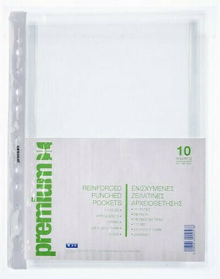 A&G Paper Plastic Sleeves for Documents A4 with Holes 10pcs Premium