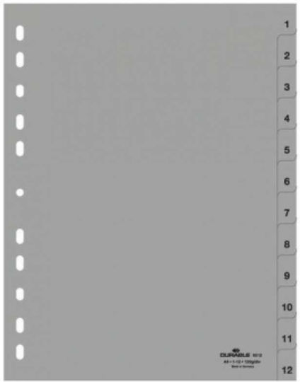 Durable Plastic Dividers for Documents A4 with Holes 12pcs 6512