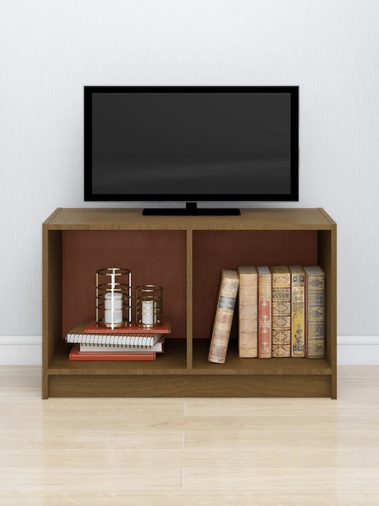 TV Stand from Solid Wood Brown Honey L70xW33xH42cm
