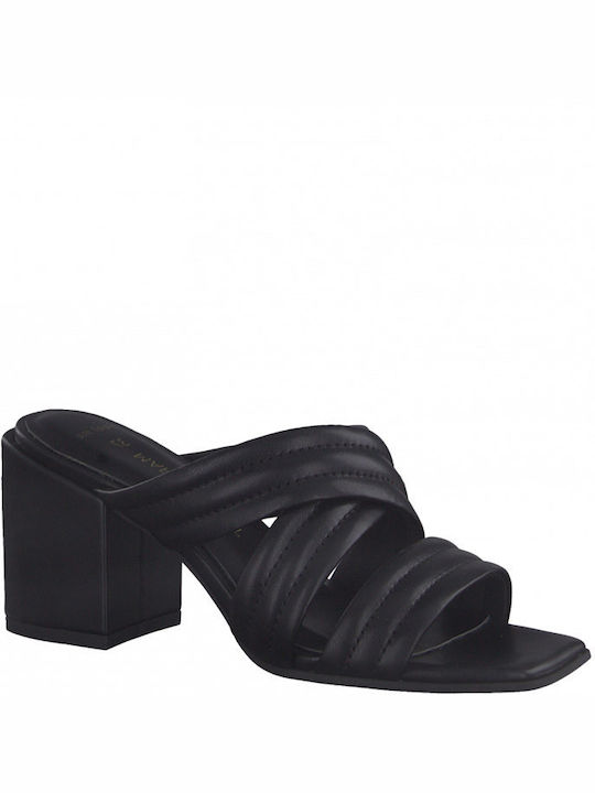 Marco Tozzi Mules mit Chunky Hoch Absatz in Schwarz Farbe