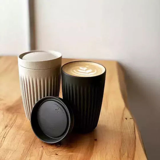 Huskee Mug from Rice Husk with Lid Beige 340ml