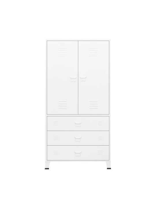 Стояща на пода Офис Метална в бял цвят, 90x50x180см