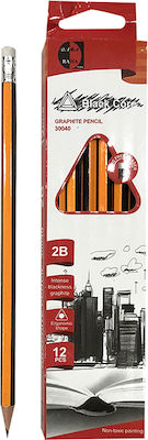 Justnote Pencil HB Set with Eraser Orange 12pcs /Orange