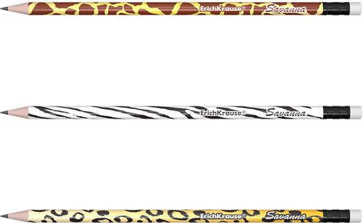 ErichKrause Savanna Pencil HB with Eraser (Μiscellaneous Designs/Colors)