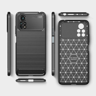 Tech-Protect Carbon Silicone Back Cover Black (Xiaomi Poco X4 Pro)