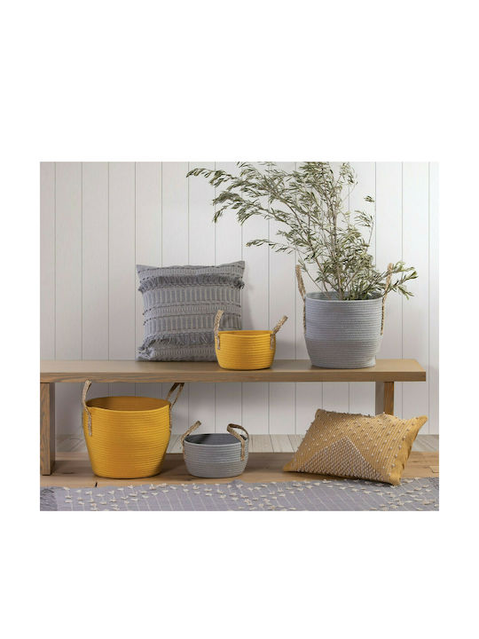Nef-Nef Homeware Volcano Decorative Basket Wicker with Handles Natural 25x25x14cm