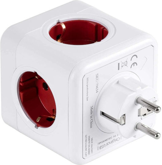 GloboStar PowerCube with Surge Protection 4 Positions with 2 USB-A