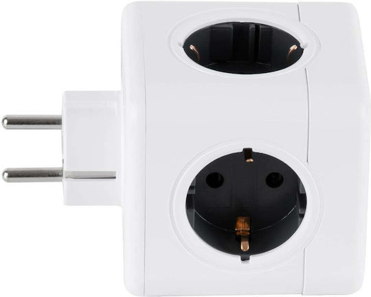 GloboStar PowerCube with Surge Protection 5 Positions with USB-A Gray