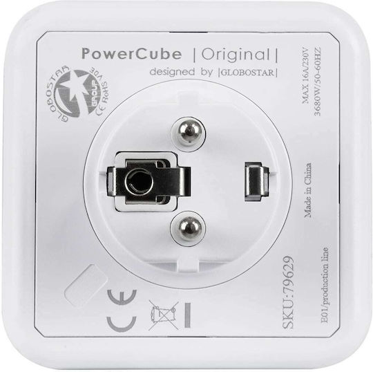GloboStar PowerCube with Surge Protection 5 Positions