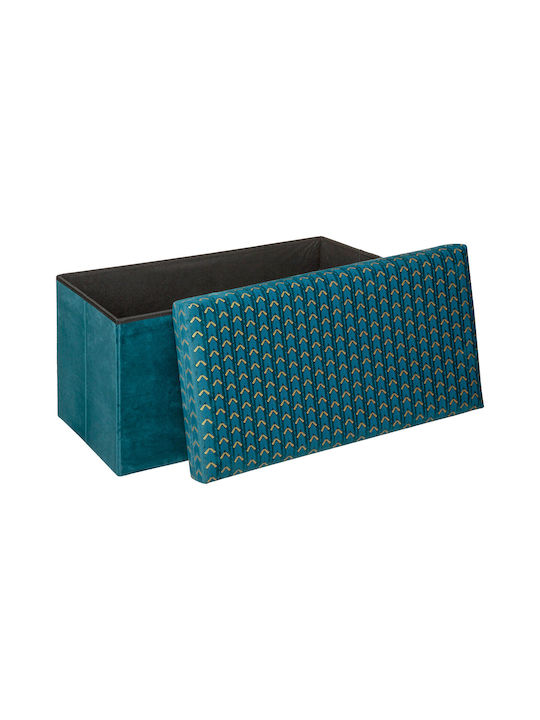 Stool Bench Stool With Storage Space Upholstered with Velvet Blue 76x38x38cm