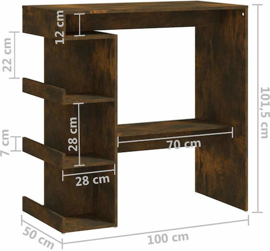 Masă Bar Smoky Oak 100x50x101.5buc