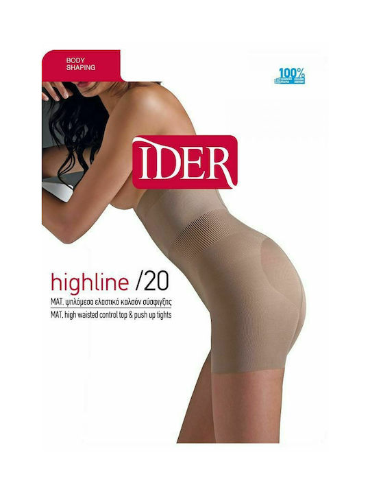 IDER High Line 20 Women's Pantyhose 20 Den Tightening Black -001