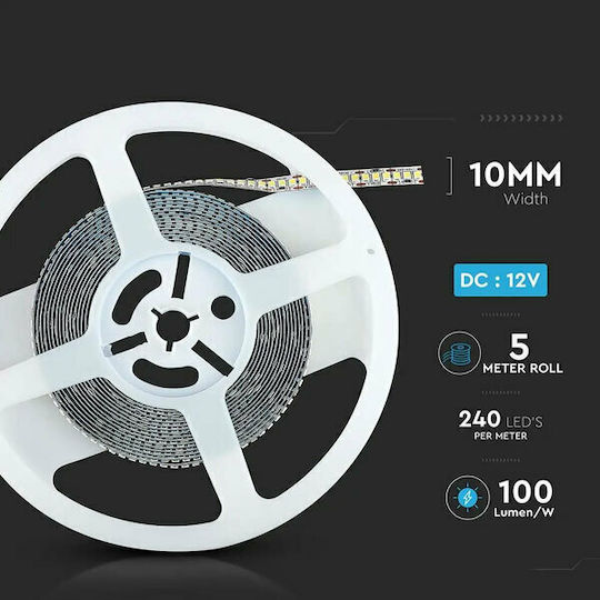 V-TAC Ταινία LED 12V Ψυχρό Λευκό Φως 5m Τύπου SMD2835