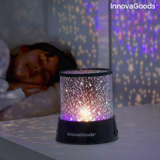 InnovaGoods Led Rotating Kids Projector Lamp Vezda with Star Projection Black 10.5x10.5x11.5εκ.