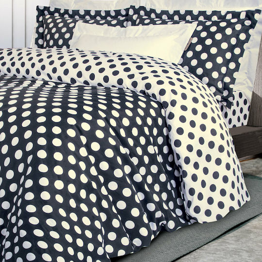 Greenwich Polo Club Duvet Cover Set Cotton Satin Queen with 2 Pillowcases 220x240 2123 Ecru / Black
