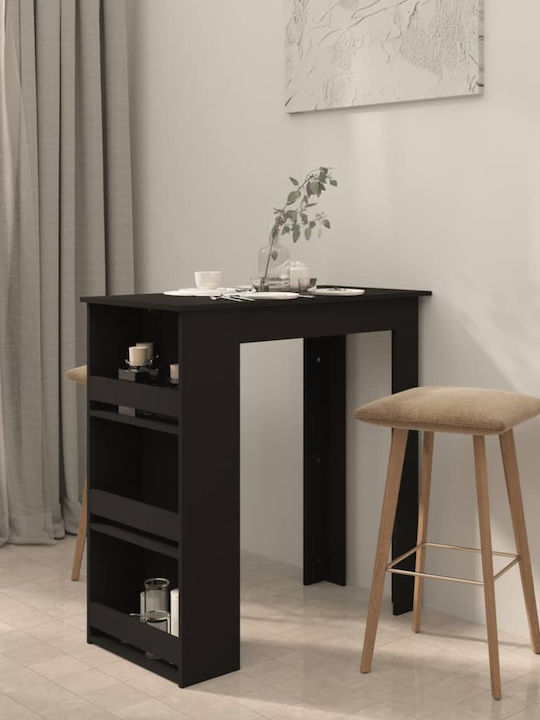 Table Bar Wooden Black Velvet-Black Metal 102x50x103.5cm