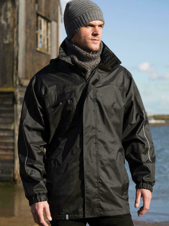 Result 3 in 1 Herren Winter Jacke Lässig Wasserdicht und winddicht Schwarz