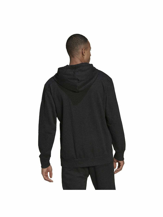 Adidas Herren Sweatshirt Jacke mit Kapuze und Taschen Schwarz