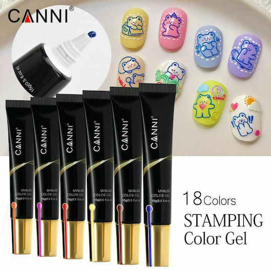 Canni Clear Stamp Stamps for Nails with Scraper in Transparent Color
