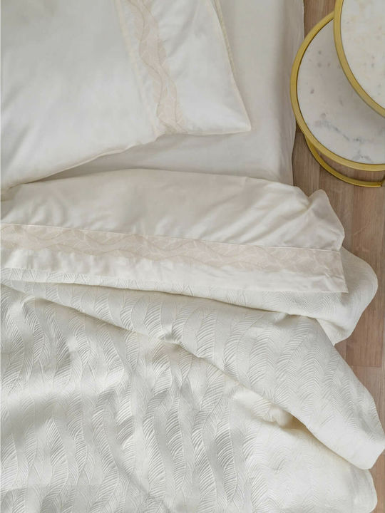Palamaiki WEL-015 Σετ Νυφικό Κουβερλί 7τμχ Ivory 240x260cm